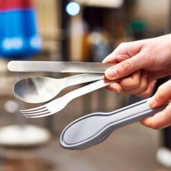 Black+Blum Stainless Steel Cutlery Set With Case Grey -Outdoor Camping k6e8860304869fc8c8346ff2f981f5405