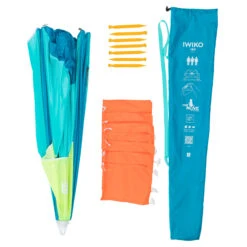 3-person Sun Shelter Beach Parasol UPF50+ Iwiko 180 - Blue Yellow -Outdoor Camping k97575b3ebc6361a5e199673a5d933583