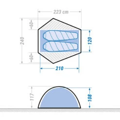 2 Man Dome Trekking Blackout Tent - MT500 F&B -Outdoor Camping kc848671a3a5ea01d2201e540edd0ea41